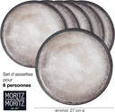 Moritz & Moritz VIDA Beige Dinner Plates for 6 People Porcelain Dishwasher and Microwave Safe Set of 6 - Additional Image