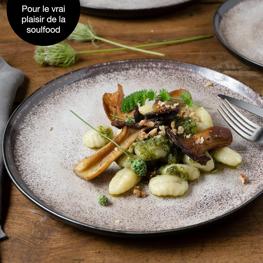 Moritz & Moritz VIDA Beige Dinner Plates for 6 People Porcelain Dishwasher and Microwave Safe Set of 6 - Additional Image