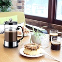 MAISITOO French Press Coffee Maker, 1000 ml French Glass Coffee Press, Heat Resistant Glass Tea Machine with Easy Clean Filters(Black) - Additional Image