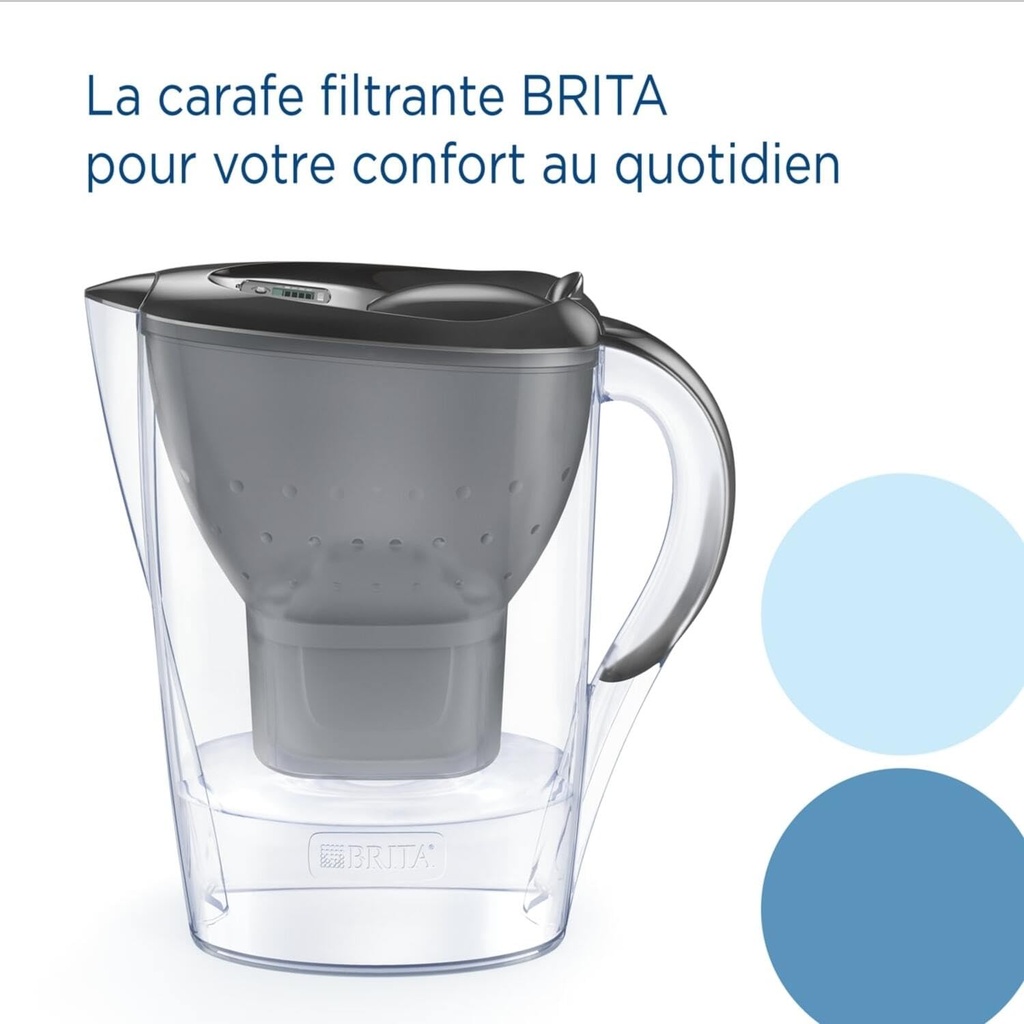 BRITA Marella Cool Filter Jug - Grey (2.4L) + 3 Maxtra PRO ALL-IN-1 Filters - (SIOC) Sustainable Packaging - Additional Image