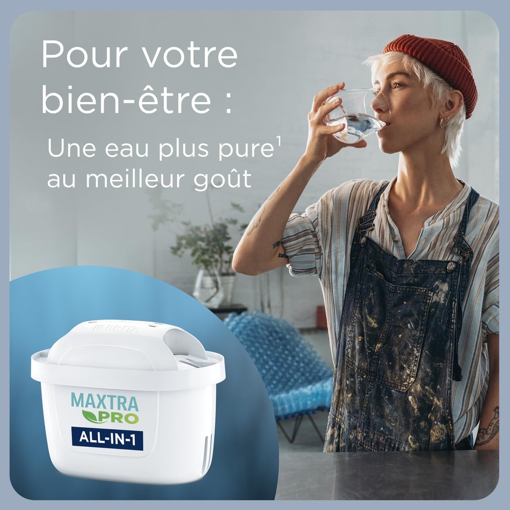BRITA Marella Cool Filter Jug - Grey (2.4L) + 3 Maxtra PRO ALL-IN-1 Filters - (SIOC) Sustainable Packaging - Additional Image