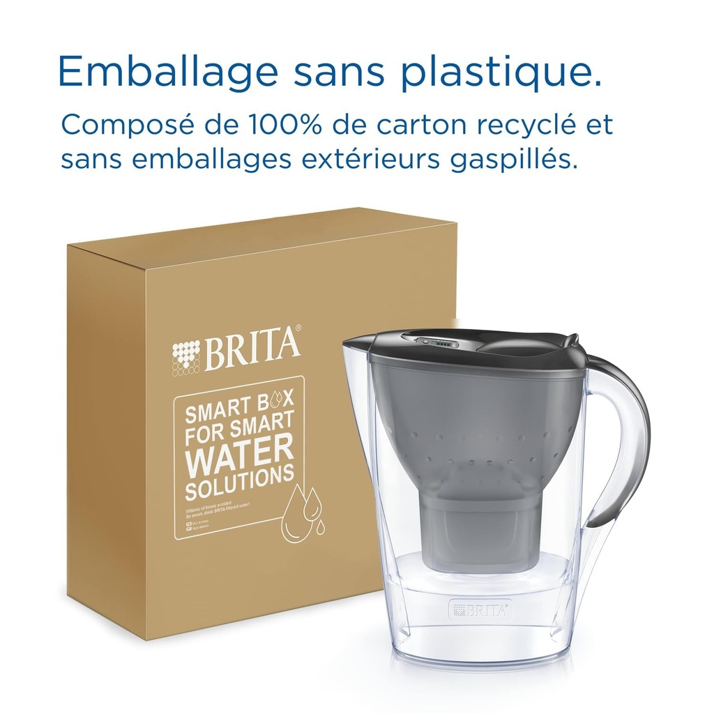 BRITA Marella Cool Filter Jug - Grey (2.4L) + 3 Maxtra PRO ALL-IN-1 Filters - (SIOC) Sustainable Packaging - Additional Image