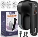 Ziitty Electric Pill Shaver LCD Display, Rechargeable Type-C Cable, 3 Adjustable Power Levels, 6 Blades Head for Lush, Ideal for Clothing, Sofa, Covers, Curtains Black - Additional Image