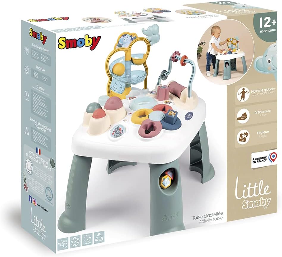 Smoby - Little Activity Table - Mechanical Functions - Shape Sorter - Toy for Babies from 12 Months - Made in France - 140303 - Additional Image