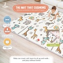 Play Mat for Baby 150 x 180 x 1 cm XXL Thick Foam Foldable Reversible Play Mat for Baby - Motor Skills Mat Promoting Sensory Development Baby Gift - Additional Image