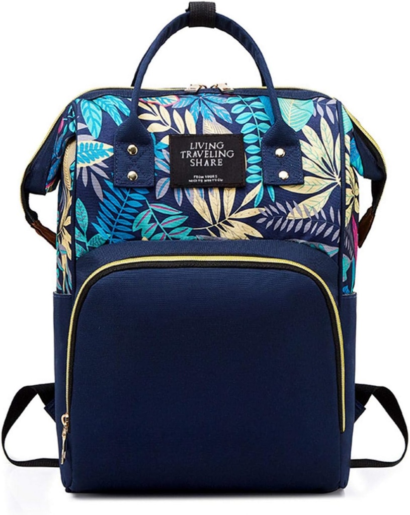 Diaper Bag, Large Capacity Water Resistant Portable Backpack with Adjustable Straps, Maternity Diaper Bag with Bottle Compartment for Mom and Dad, Blue, One Size - Additional Image