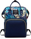Diaper Bag, Large Capacity Water Resistant Portable Backpack with Adjustable Straps, Maternity Diaper Bag with Bottle Compartment for Mom and Dad, Blue, One Size - Additional Image