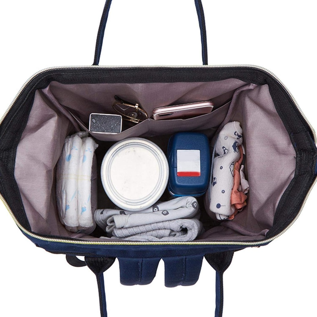 Diaper Bag, Large Capacity Water Resistant Portable Backpack with Adjustable Straps, Maternity Diaper Bag with Bottle Compartment for Mom and Dad, Blue, One Size - Additional Image