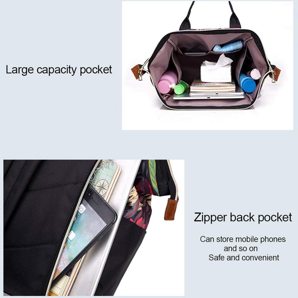 Diaper Bag, Large Capacity Water Resistant Portable Backpack with Adjustable Straps, Maternity Diaper Bag with Bottle Compartment for Mom and Dad, Blue, One Size - Additional Image
