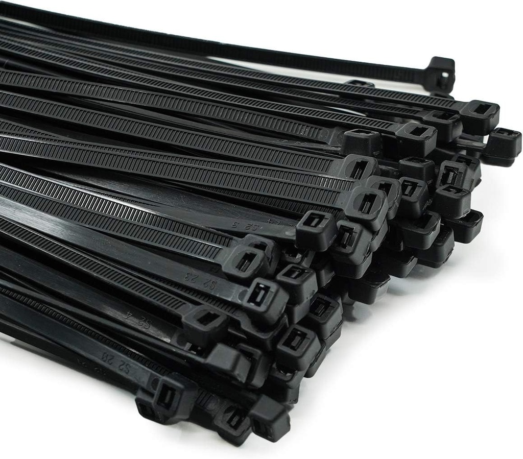 ERKO 100 Pieces Professional Cable Ties 100 x 2.5 mm Cable Tie Handle Black Color Temperature Resistant 100 x 2,5 mm - 100 pièces Noir - Additional Image