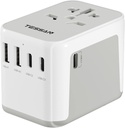 TESSAN Universal Plug Adapter, Universal Travel Adapter with 2 USB and 3 Type C, International Travel Accessories France to USA English Thailand Australia China Japan - Additional Image