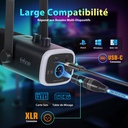 FIFINE USB/XLR Streaming Microphone Gaming for PC PS4 PS5, RGB Cardioid Dynamic Microphone with Stand, for Mixer Sound Cards, for Gaming, Podcasting, Broadcasting, Voice Recording - Additional Image
