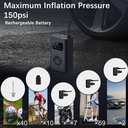 Mi Air Pump 2, Mijia Portable Air Compressor 2nd, Electric Car Tyre Inflator, Portable Pump Compressors 150PSI Lamp LED Torch, 2000mAh Charge Pump for Car, Bicycle, Motorcycle, Scoot, Ball - Additional Image
