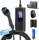 bokman Electric Car Charging Station 7kW, 32A Type 2- CEE P17 Socket Portable EV Charger Charging Station Mobile/Wallbox Adjustable 6-32A | 7.4kW | 5 Meter - Additional Image