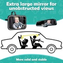 Baby Car Mirror, Rear Facing Car Mirror with Wide and Unobstructed View, Unbreakable & Adjustable Convex Rear Seat Mirror for Infants, Flexible and Stable - Additional Image