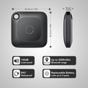 Hoxe 3 Pcs Object Locator Tracker, Air Tracker Tag Compatible with Locate App (iOS Only), 100dB Beep, Global Tracking, Replaceable Battery, Tracer for Keys/Suitcase/Bags and More, 3 Pieces - Additional Image