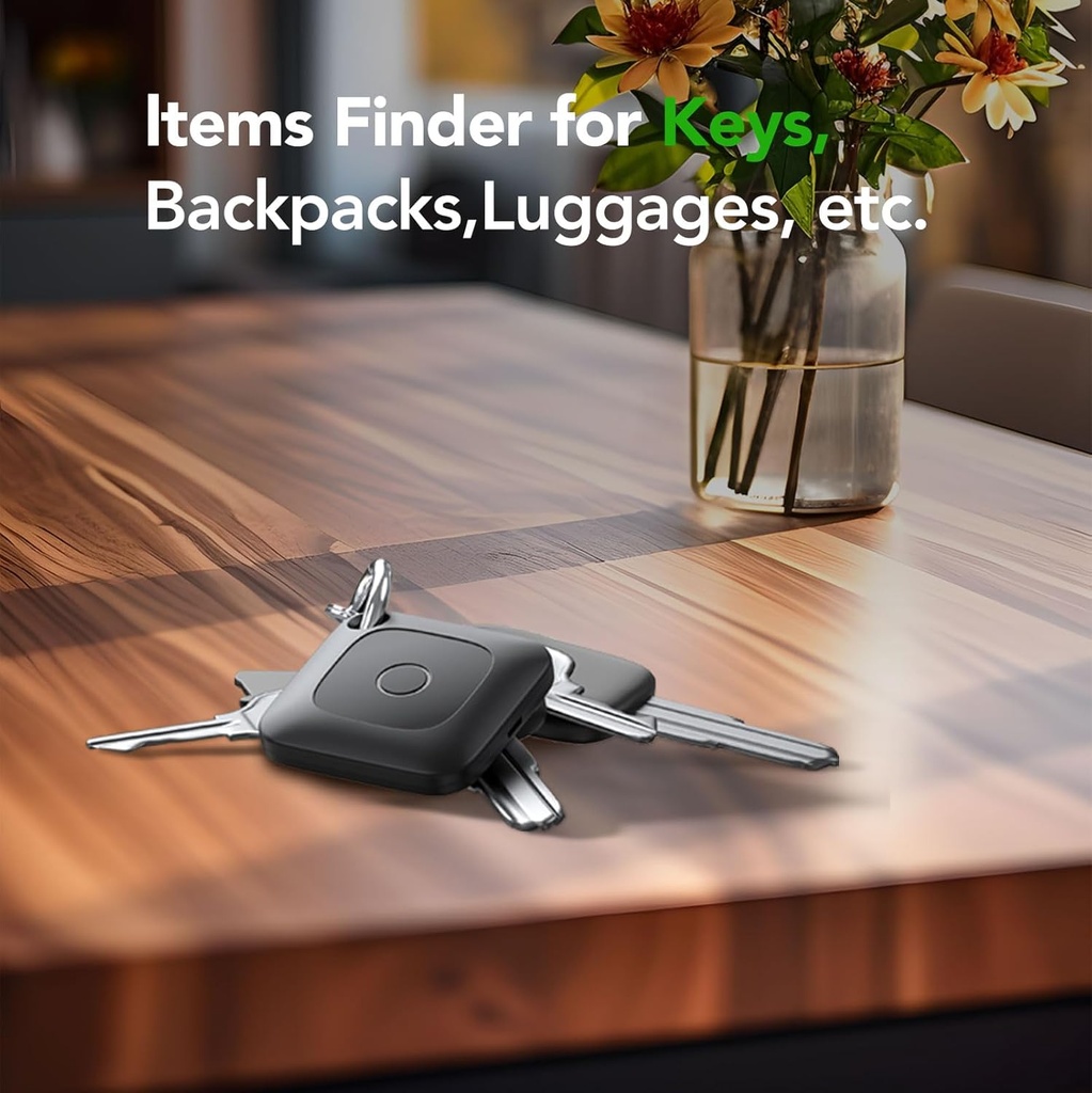 Hoxe 3 Pcs Object Locator Tracker, Air Tracker Tag Compatible with Locate App (iOS Only), 100dB Beep, Global Tracking, Replaceable Battery, Tracer for Keys/Suitcase/Bags and More, 3 Pieces - Additional Image