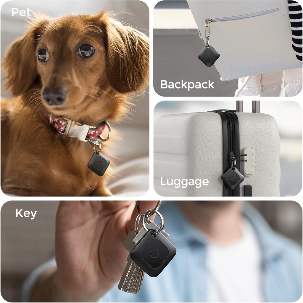 Hoxe Object Locator Tracker, Air Tracker Tag Compatible with Apple App Locate (iOS Only), 100dB Beep, Global Tracking, Replaceable Battery, Tracker for Keys/Suitcase and More, 1 pcs - Additional Image