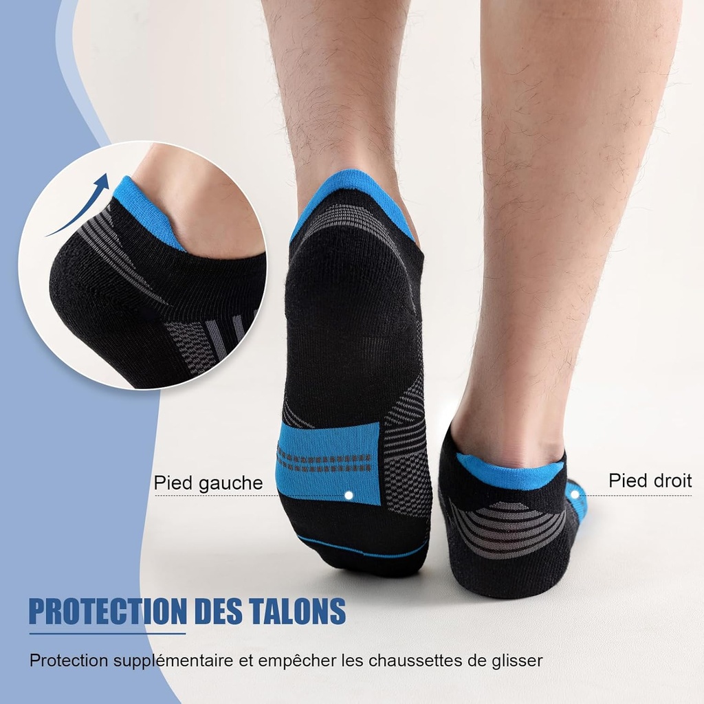 Niofind Men's Socks, Short Socks for Men and Women, Pack of 6 Pairs of Men's Sports Socks, Breathable and Sweat-wicking Cotton Socks for Running, Work, Hiking - Additional Image