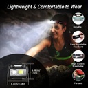 Blukar Rechargeable Headlamp, 2000LM Super Bright Waterproof Lightweight Powerful LED Head Torch with Red Indicator, 8 Lighting Modes, Motion Sensor, 30H Battery Life for Running/Emergency - Additional Image