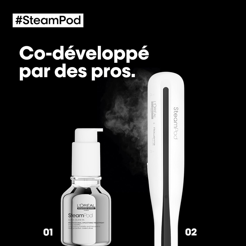 Steampod 3 Professional 2-in-1 Straightener: Smoothing & Wavy Ceramic Straightener with Steam Technology Suitable for All Hair Types – L'Oréal Professionnel - Additional Image