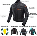 BORLENI Motorcycle Jacket, Motorcycle Jacket 4 Season Protective Gear Motorcycle Windproof with 5 Protectors Motorcycle Clothing for Men and Women, Black, L - Additional Image
