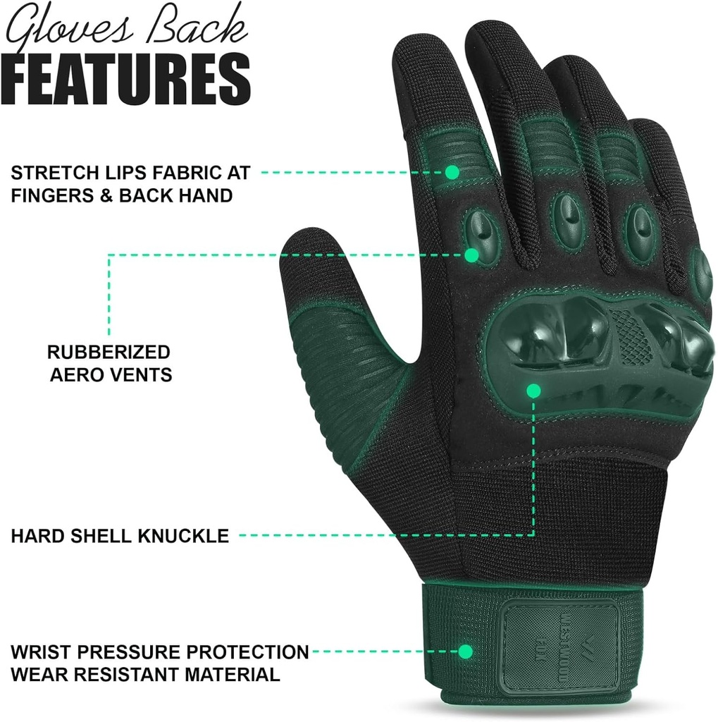 WESTWOOD FOX Motorcycle Gloves for Men Women Breathable Touch Screen Motorcycle Gloves for Road Biking, Mountain Biking, Running, Cycling, Hiking, Motocross Racing. - Additional Image