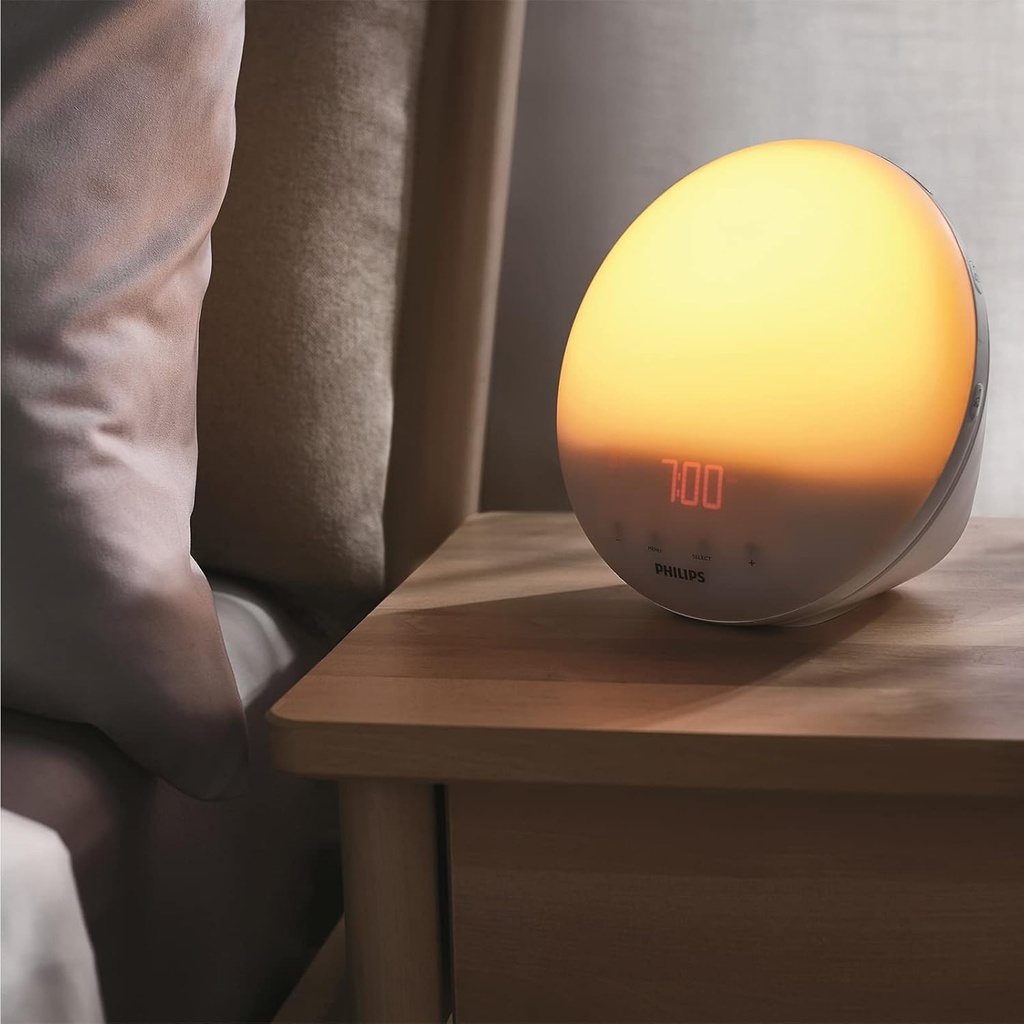 Philips Alarm Clock Radio Light with Night Light Function and Night Guide, USB Port (Model HF3531/01) - Additional Image