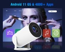 Mini Projector with Android 11, Mini Video Projector HY300 200ANS1 8000Lumens, 4K WiFi 6 Bluetooth 5.0, 180° Cinema Projector Can Rotate for TV Stick - Additional Image