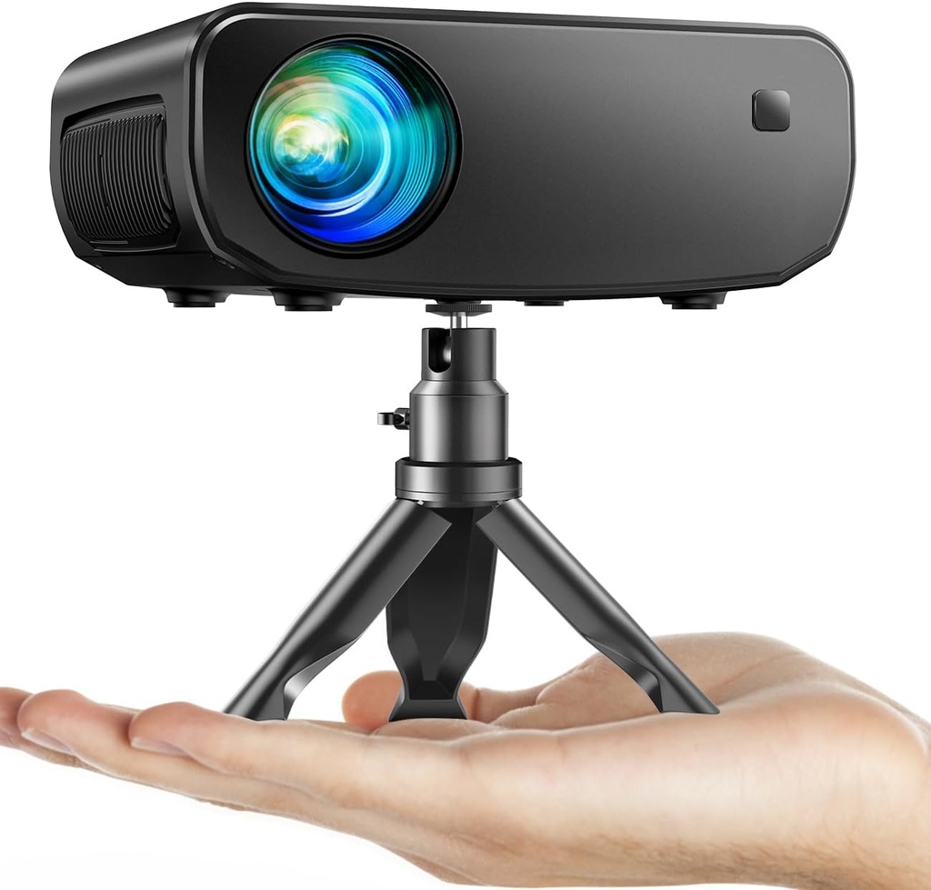 Projector, ELEPHAS 2024 WiFi Mini Projector Full HD 1080P, 15000 Lux Portable Projector Compatible with iOS/Android/Smartphone/Tablet/PC/TV Stick/USB (Tripod Included) - Additional Image