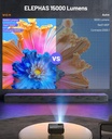 Projector, ELEPHAS 2024 WiFi Mini Projector Full HD 1080P, 15000 Lux Portable Projector Compatible with iOS/Android/Smartphone/Tablet/PC/TV Stick/USB (Tripod Included) - Additional Image