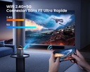 Mini Projector【Electric Focus】 18000 Lumens WiFi Bluetooth WiMiUS Portable Projector Video Projector 1080P FHD Supported, Overhead Projector 4K WiFi Zoom 50% Home Cinema for Phone/HDMI/AV/USB - Additional Image