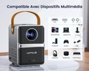 Mini Projector【Electric Focus】 18000 Lumens WiFi Bluetooth WiMiUS Portable Projector Video Projector 1080P FHD Supported, Overhead Projector 4K WiFi Zoom 50% Home Cinema for Phone/HDMI/AV/USB - Additional Image