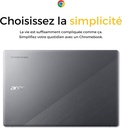 ACER Chromebook 515 CB515-2H-30U9, 15.6 inch Full HD IPS Laptop, Laptop (Intel Core i3-1215U, 8GB RAM, 128GB UFS, Intel UHD Graphics, Chrome OS) Laptop Grey, AZERTY Keyboard - Additional Image
