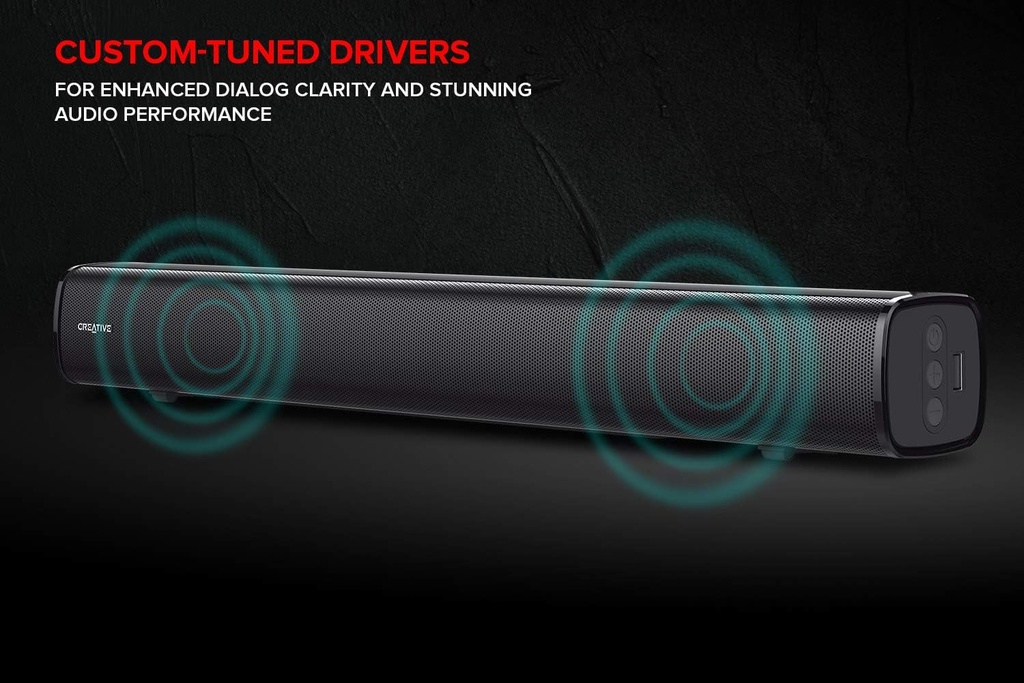 Creative Stage 2.1 Soundbar with Subwoofer for TV, Computer and Ultra Wide Screens, Bluetooth / Optical Input / ARC / AUX, Remote Control and Wall Mount Kit - Additional Image
