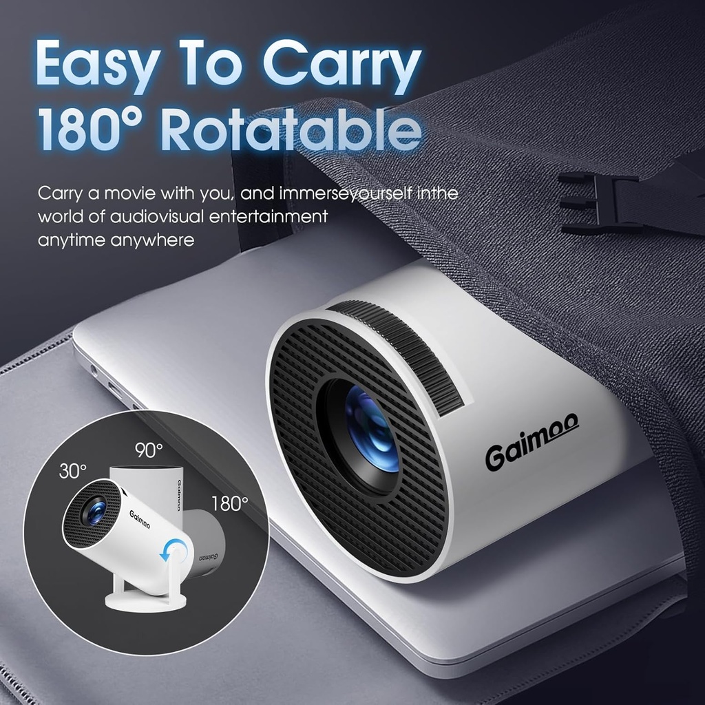 [Built-in App] 1080P FHD 4K 2025 Overhead Projector Portable Mini Projector Dual Control with Mouse Android TV WiFi 6 BT5.2 180° Rotation HDMI/TV Stick/USB/PS5, with HDMI and Mouse - Additional Image