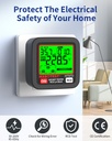 Socket Tester with RCD Test, Electric Circuit Tester, Automatic Polarity Voltage Detector, 30-260V, 6 Types of Failure Diagnostics, Voltage and Frequency Display (EU Plug) - Additional Image
