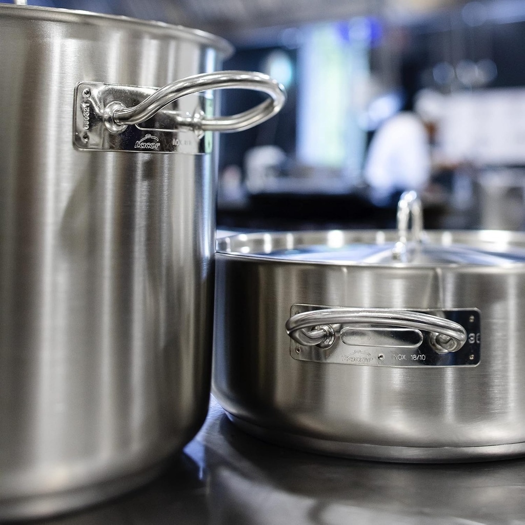LACOR High pot made of stainless steel with lid, suitable for all types of kitchens, matt finish, capacity: 25.7 L, height: 32 cm, diameter: 32 cm, metal, silver, 32 Ø (cm) - Additional Image