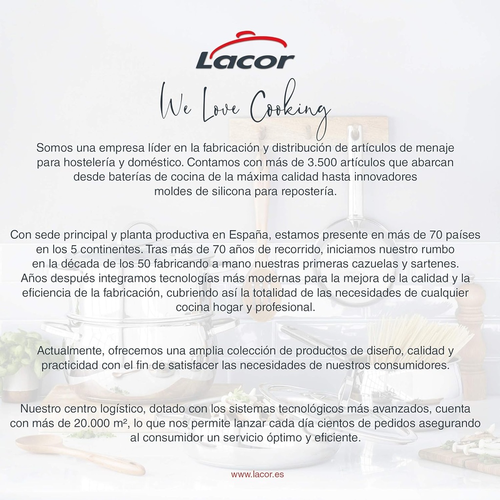 LACOR High pot made of stainless steel with lid, suitable for all types of kitchens, matt finish, capacity: 25.7 L, height: 32 cm, diameter: 32 cm, metal, silver, 32 Ø (cm) - Additional Image
