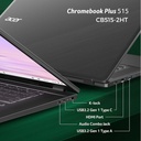 ACER Chromebook 515 CB515-2H-30U9, 15.6 inch Full HD IPS Laptop, Laptop (Intel Core i3-1215U, 8GB RAM, 128GB UFS, Intel UHD Graphics, Chrome OS) Laptop Grey, AZERTY Keyboard - Additional Image