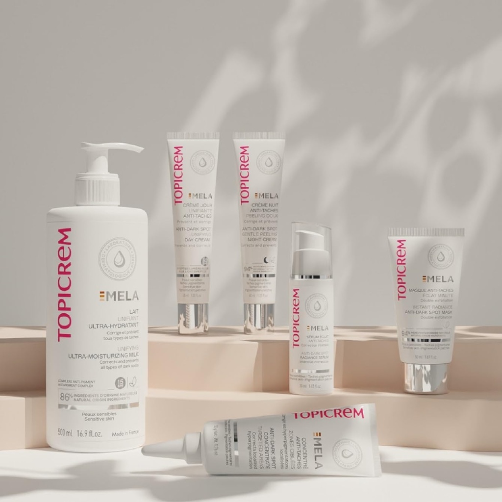 Topicrem - Mela Ultra Hydrating Body Lotion - Moisturizes 24 hours evenly, corrects and prevents stains - Liquid texture, floral fragrance - Sensitive skin - 500ml (packaging may vary) - Additional Image