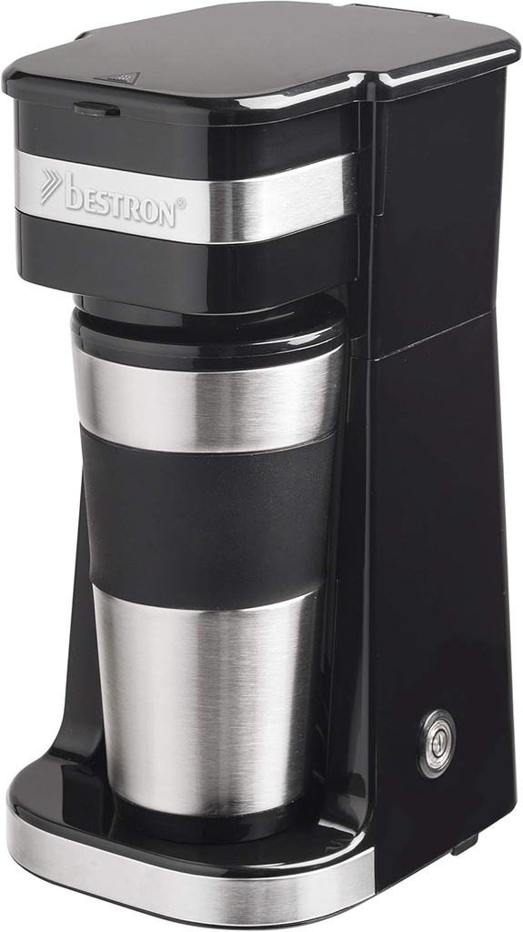 Bestron Coffee Maker with Insulated Cup for Ground Filter Coffee, Coffee Machine 2 for Large Cups, Ideal for Camping, Quick Preparation, 750 W, Colour: Silver - Additional Image