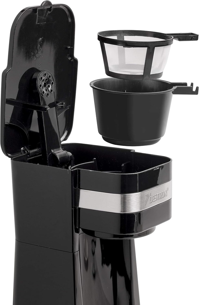 Bestron Coffee Maker with Insulated Cup for Ground Filter Coffee, Coffee Machine 2 for Large Cups, Ideal for Camping, Quick Preparation, 750 W, Colour: Silver - Additional Image