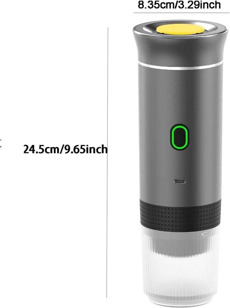 Electric Espresso Machine Portable Cordless Self-Heating Espresso Coffee Machine 60ml Travel Espresso Coffee Machine for Nespresso Ground Coffee Capsule Camping Car RV Hiking Office - Additional Image