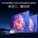4K Projector Supported, Native 1080P 5G WiFi Bluetooth Projector with 50% Zoom, AKATUO Mini Portable Projector LED Overhead Projector Home Theater 200 Inches for Smartphone/TV Stick/HDMI/USB - Additional Image