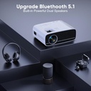 4K Projector Supported, Native 1080P 5G WiFi Bluetooth Projector with 50% Zoom, AKATUO Mini Portable Projector LED Overhead Projector Home Theater 200 Inches for Smartphone/TV Stick/HDMI/USB - Additional Image
