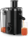 Moulinex Frutelia Plus JU370810 Juicer, 950 ml, 350 W, 2 Speed, 6 cm Mouth, Stainless Steel Filter, Compact, Homemade Fruit and Vegetable Juice, Black - Additional Image