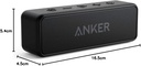 Anker Portable Bluetooth Speaker, SoundCore 2 Wireless Speaker with Powerful Bass, 24 Hours Battery Life, 20m Range, IPX7 Waterproof and Built-in Microphone - Black - Additional Image