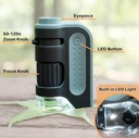 Carson MicroBrite Plus 60-120x LED Illuminated Pocket Microscope for Kids, Portable Microscope, Mini Microscope for Students in Science Laboratory, Educational Microscope for STEM (MM-300) - Additional Image