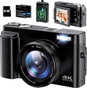 4K Digital Camera, Compact Camera 48MP 16X Digital Zoom 180° Flip Screen with Autofocus, Flash, Charging Dock, 2 Batteries, 32GB Card for Beginners, Kids, Vlogging - Additional Image